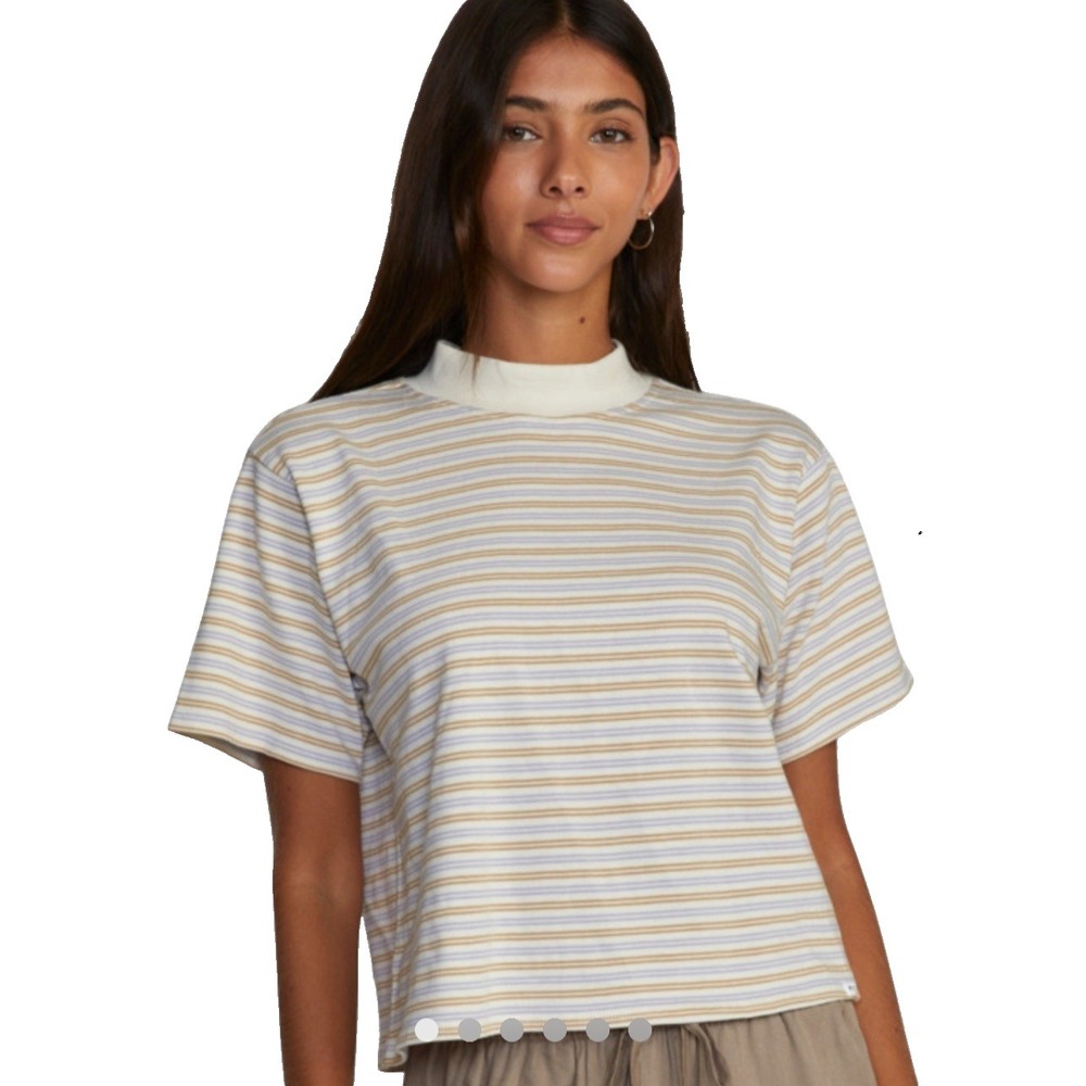 RVCA Women's Size M - Kinney Tee  Mock Neck T-SHIRT MSRP $45